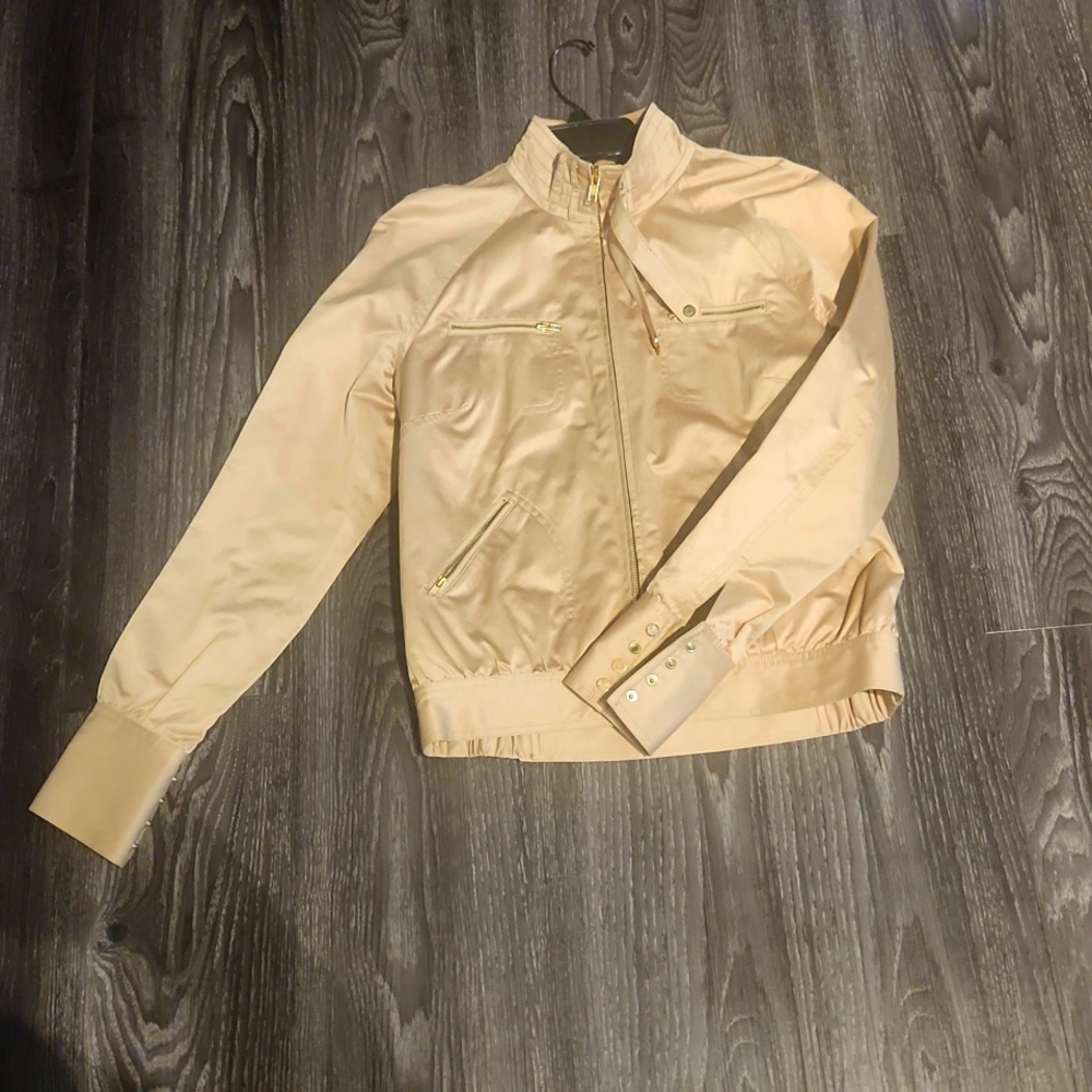 Sean John Tan Khaki Jacket with Gold Detail Size Small